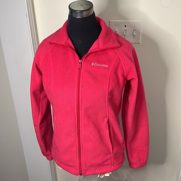 Columbia Pink High Neck Fleece Jacket Size Small - Picture 2 of 11